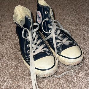 Blue Leather Womens High top converse SALE!!
